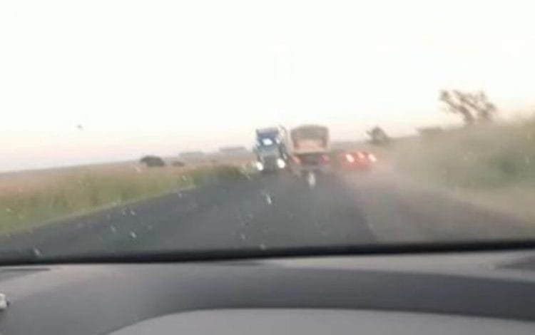 Veículo fura bloqueio policial e capota