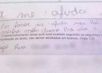 Menino de 8 anos pede socorro em prova: “Meu pai bate na minha mãe”