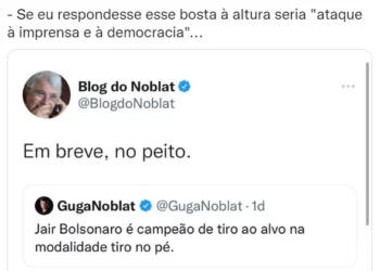 Jair Bolsonaro rebate “ameaça” de Ricardo Noblat: “Esse bosta”