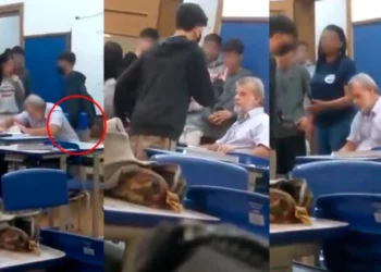 Professor é atacado por aluno em sala de aula; vídeo causa indignação