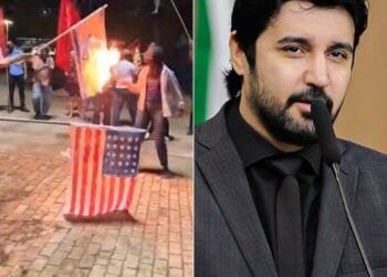 Extrema esquerda queima bandeiras de Israel e dos EUA: Deputado promete agir