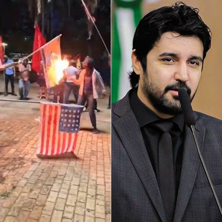 Extrema esquerda queima bandeiras de Israel e dos EUA: Deputado promete agir