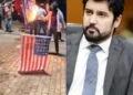 Exclusivo: Fred Rodrigues envia vídeo de manifestantes que queimaram bandeiras de Israel e dos Estados Unidos para embaixadas. Deputado do PT estava presente