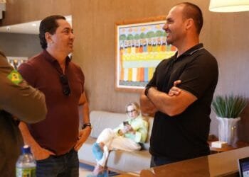 Empresário Uugton Batista recepciona Eduardo Bolsonaro em Goiânia