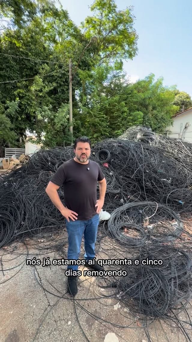 Anápolis intensifica retirada de fiação irregular e chega a 30 toneladas removidas em 45 dias
