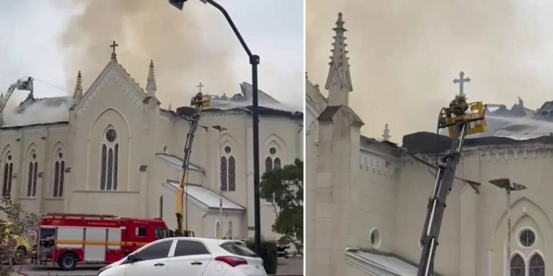 Incêndio atinge igreja centenária em Flores da Cunha (RS) e mobiliza comunidade pela recuperação