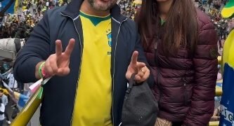 Márcio e Carla Corrêa participam de ato com Flávio Bolsonaro e Gustavo Gayer na Paulista