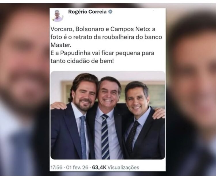 Justiça mantém condenação de deputado do PT por montagem com Bolsonaro e dono do Banco Master